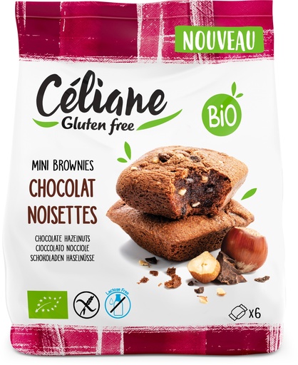 [3424] Céliane mini brownies choc. hazelnoot bio 6st 170g - 3963162