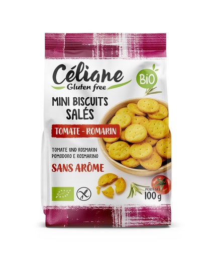 [3432] Céliane savory biscuits tomato rosemary bio 100g
