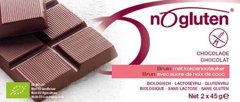 [3995] Nogluten chocolade reep bruin bio 2 x 45g - 3403557