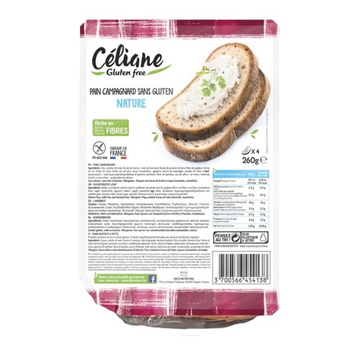 [4241] Céliane pain campagnard tranché 260g