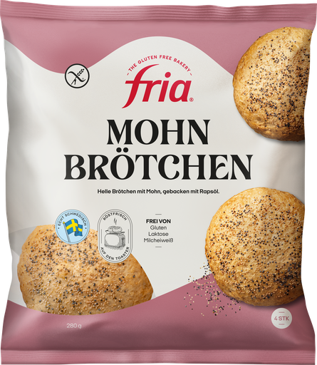 [3178] Fria maanzaadbroodjes 4st 280g diepvries