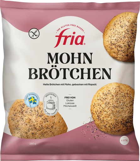 [3178] Fria maanzaadbroodjes 4st 280g diepvries