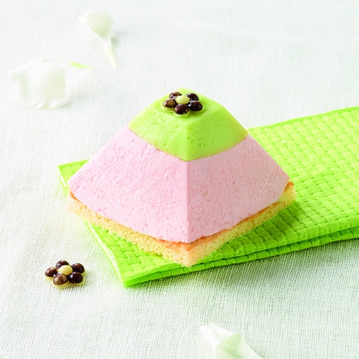 [2771] Prodia gâteau pyramide de mousse de fraise à la crème de citron vert 55g x 10 surgelé